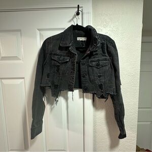 Bullhead Distressed Black Jean Jacket